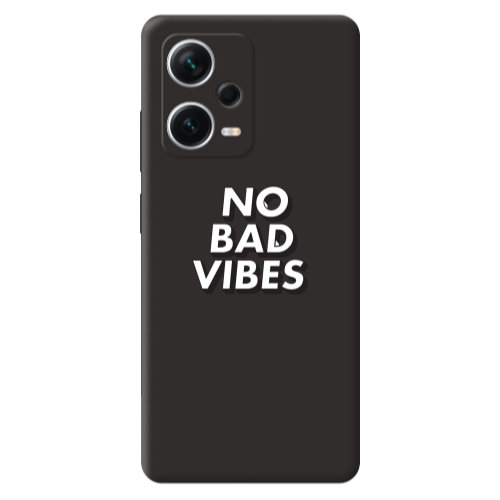 Xiaomi Poco X5 No bad vibes Black Colored Silicone TPU Θήκη