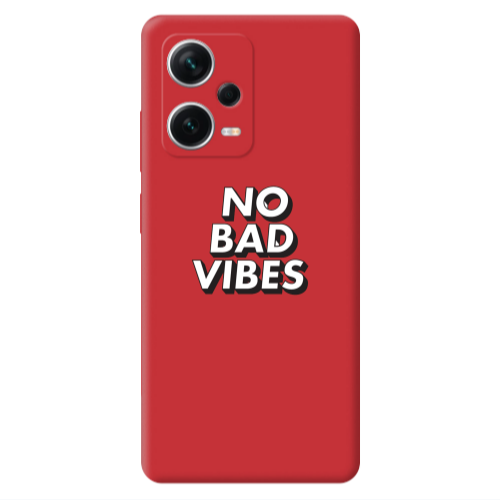 Xiaomi Poco X5 No bad vibes Red Colored Silicone TPU Θήκη