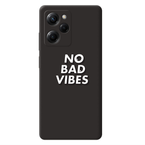 Xiaomi Poco X5 Pro No bad vibes Black Colored Silicone TPU Θήκη