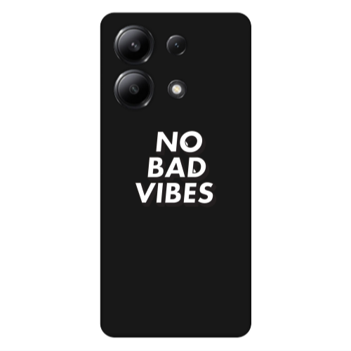 Xiaomi Redmi Note 13 4G No bad vibes Black Colored Silicone TPU Θήκη