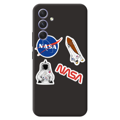 Samsung A56 Nasa Black Colored Silicone TPU Θήκη
