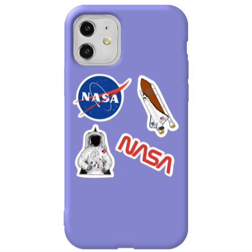 Apple iPhone 11  Nasa Purple Colored Silicone TPU Θήκη