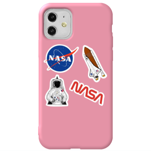 Apple iPhone 11  Nasa Pink Colored Silicone TPU Θήκη