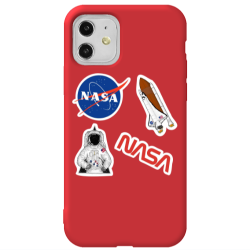 Apple iPhone 11  Nasa Red Colored Silicone TPU Θήκη