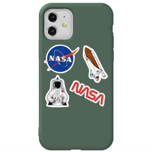 Apple iPhone 11  Nasa Dark Green Colored Silicone TPU Θήκη