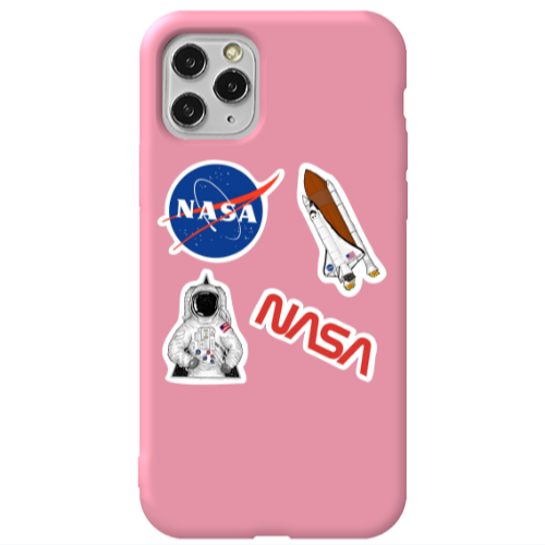 Apple iPhone 11 Pro Nasa Pink Colored Silicone TPU Θήκη