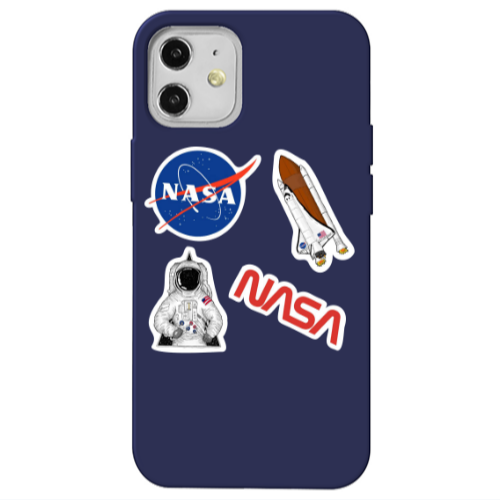 Apple iPhone 12 Nasa Dark blue Colored Silicone TPU Θήκη