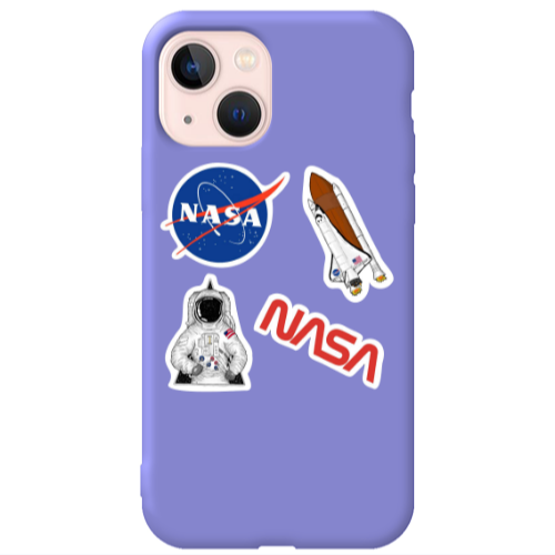 Apple iPhone 13 Nasa Purple Colored Silicone TPU Θήκη