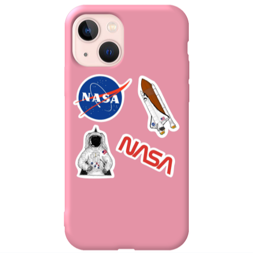 Apple iPhone 13 Nasa Pink Colored Silicone TPU Θήκη
