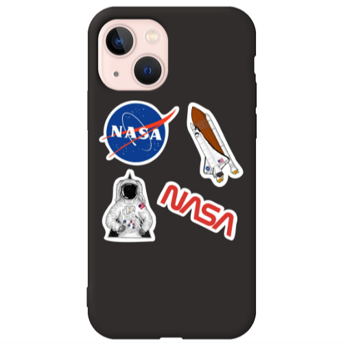 Apple iPhone 13 Nasa Black Colored Silicone TPU Θήκη