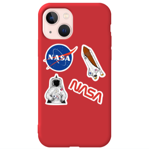 Apple iPhone 13 Nasa Red Colored Silicone TPU Θήκη