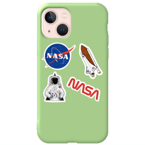 Apple iPhone 13 Nasa Light Green Colored Silicone TPU Θήκη