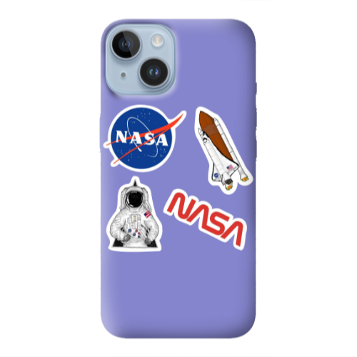 Apple iPhone 14  Nasa Purple Colored Silicone TPU Θήκη