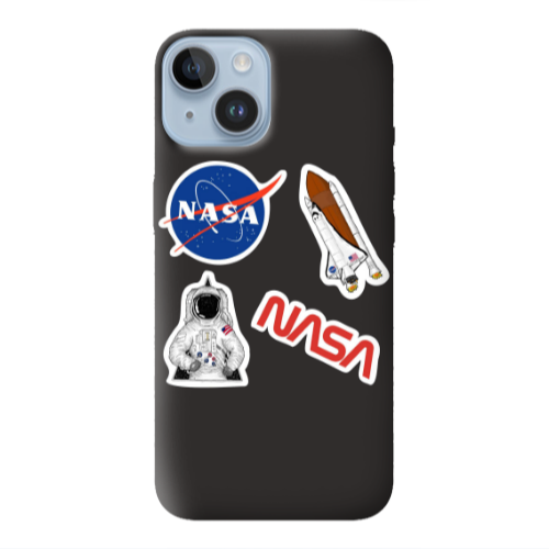 Apple iPhone 14  Nasa Black Colored Silicone TPU Θήκη