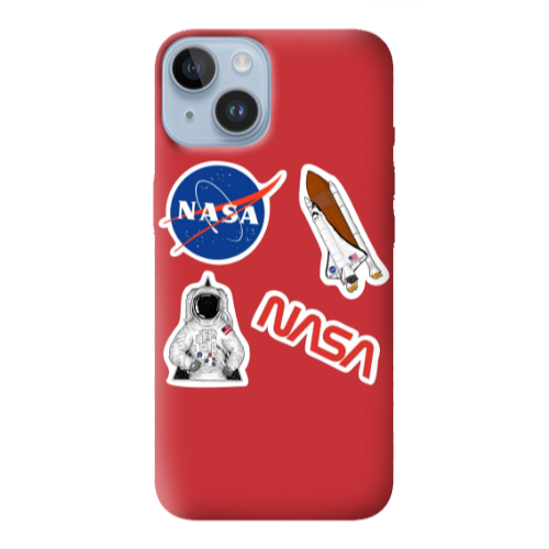 Apple iPhone 14 Plus Nasa Red Colored Silicone TPU Θήκη
