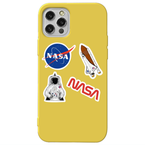 Apple iPhone 12 Pro Nasa Yellow Colored Silicone TPU Θήκη