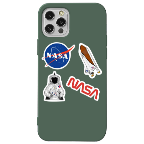 Apple iPhone 12 Pro Nasa Dark Green Colored Silicone TPU Θήκη