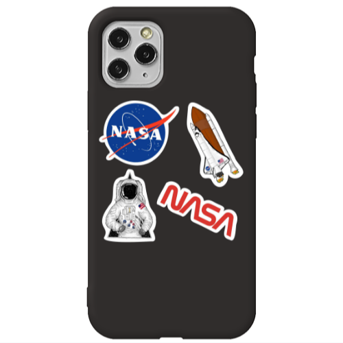 Apple iPhone 11 Pro Max Nasa Black Colored Silicone TPU Θήκη