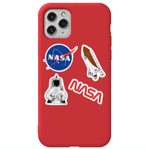 Apple iPhone 11 Pro Max Nasa Red Colored Silicone TPU Θήκη