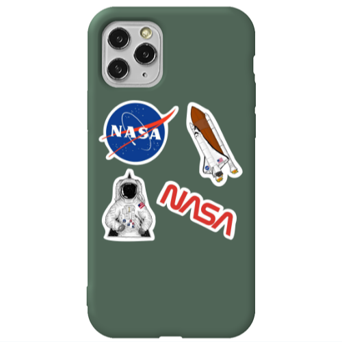 Apple iPhone 11 Pro Max Nasa Dark Green Colored Silicone TPU Θήκη