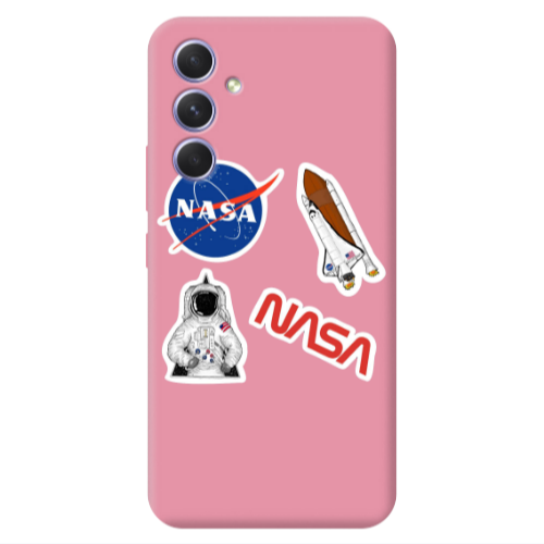 Samsung A54 Nasa Pink Colored Silicone TPU Θήκη