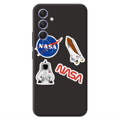 Samsung A54 Nasa Black Colored Silicone TPU Θήκη