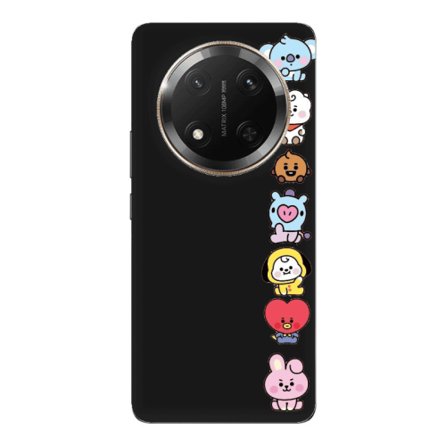 Honor Magic 7 Lite Lovely animals Black Colored Silicone TPU Θήκη