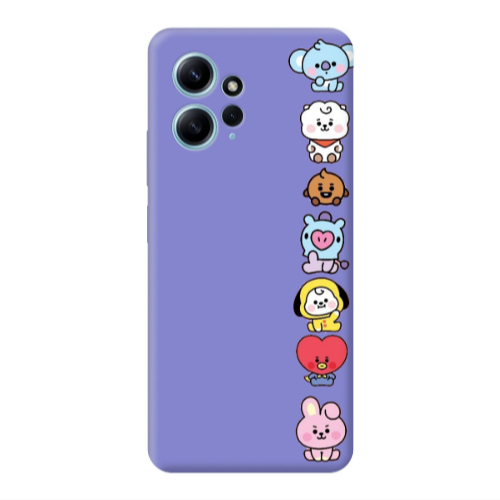 Xiaomi Redmi Note 12 4G Lovely animals Purple Colored Silicone TPU Θήκη