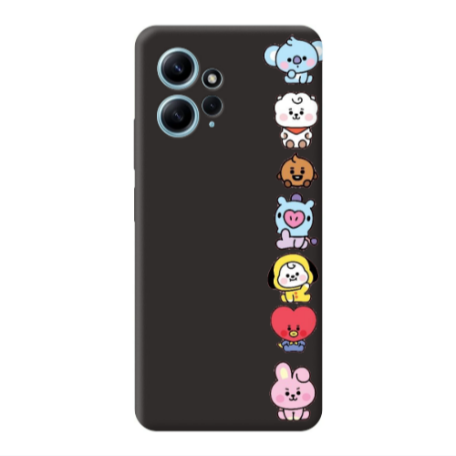 Xiaomi Redmi Note 12 4G Lovely animals Black Colored Silicone TPU Θήκη