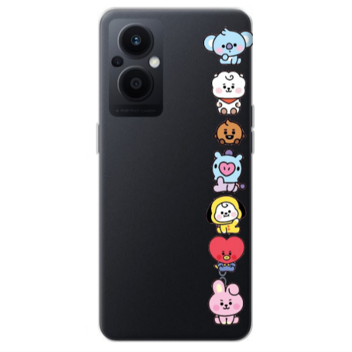 Oppo Reno 7 Lite Lovely animals Transparent Silicone TPU Θήκη