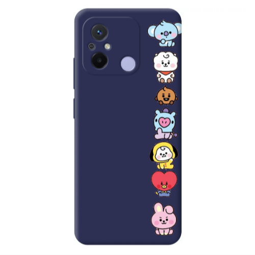 Xiaomi Redmi 12C Lovely animals Dark blue Colored Silicone TPU Θήκη