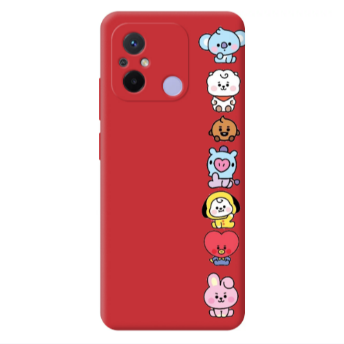 Xiaomi Redmi 12C Lovely animals Red Colored Silicone TPU Θήκη