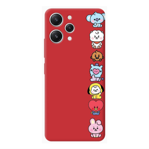 Xiaomi Redmi 12 Lovely animals Red Colored Silicone TPU Θήκη