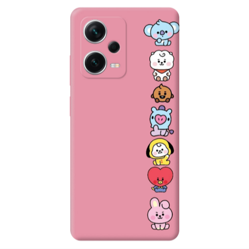Xiaomi Poco X5 Lovely animals Pink Colored Silicone TPU Θήκη