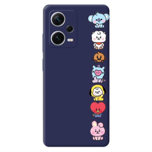 Xiaomi Poco X5 Lovely animals Dark blue Colored Silicone TPU Θήκη