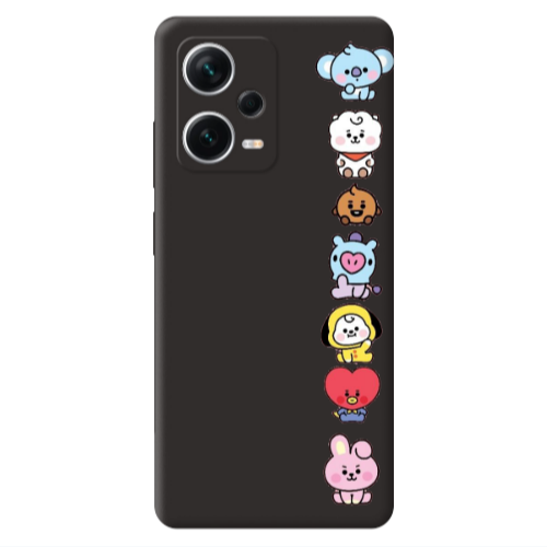 Xiaomi Poco X5 Lovely animals Black Colored Silicone TPU Θήκη