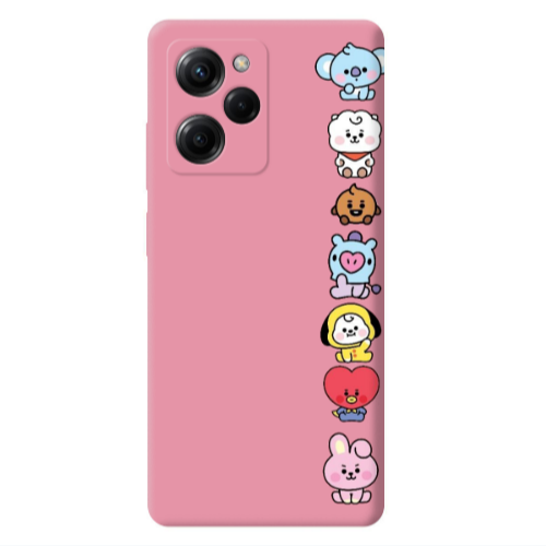 Xiaomi Poco X5 Pro Lovely animals Pink Colored Silicone TPU Θήκη