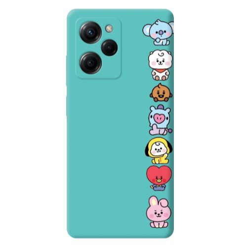 Xiaomi Poco X5 Pro Lovely animals Turquoise Colored Silicone TPU Θήκη