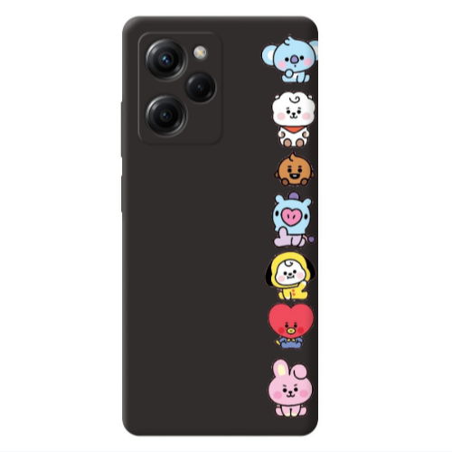 Xiaomi Poco X5 Pro Lovely animals Black Colored Silicone TPU Θήκη