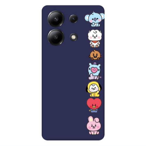 Xiaomi Redmi Note 13 4G Lovely animals Dark blue Colored Silicone TPU Θήκη