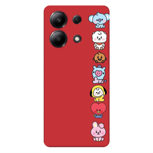 Xiaomi Redmi Note 13 4G Lovely animals Red Colored Silicone TPU Θήκη