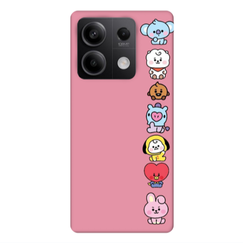 Xiaomi Redmi Note 13Pro 5G Lovely animals Pink Colored Silicone TPU Θήκη