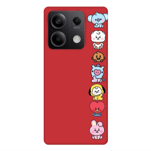 Xiaomi Redmi Note 13Pro 5G Lovely animals Red Colored Silicone TPU Θήκη
