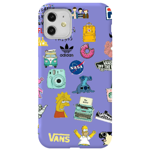 Apple iPhone 11  Mixed up 3 Purple Colored Silicone TPU Θήκη