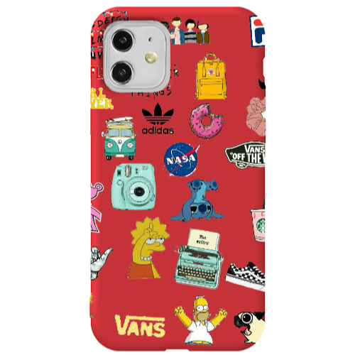 Apple iPhone 11  Mixed up 3 Red Colored Silicone TPU Θήκη