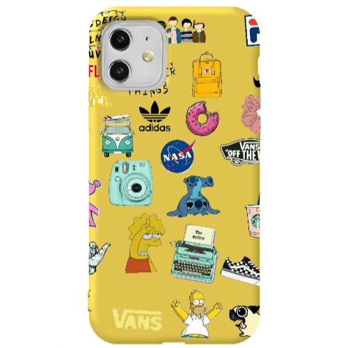 Apple iPhone 11  Mixed up 3 Yellow Colored Silicone TPU Θήκη