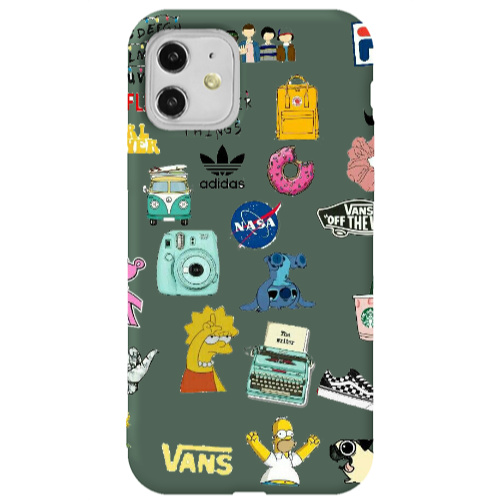 Apple iPhone 11  Mixed up 3 Dark Green Colored Silicone TPU Θήκη
