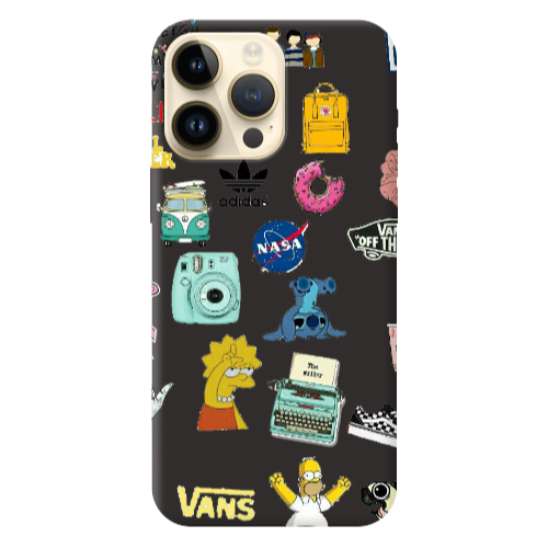Apple iPhone 13 Pro Max Mixed up 3 Black Colored Silicone TPU Θήκη