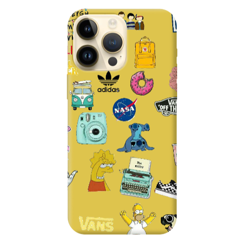 Apple iPhone 13 Pro Max Mixed up 3 Yellow Colored Silicone TPU Θήκη