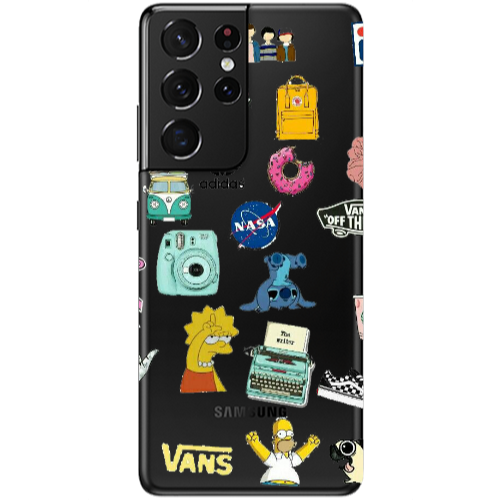 Samsung S21 Ultra Mixed up 3 Transparent Silicone TPU Θήκη